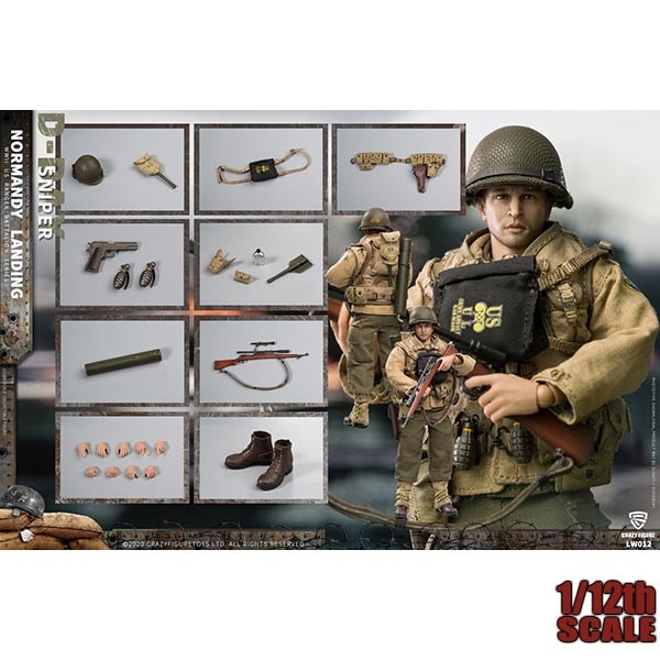 Monkey Depot - CrazyFigure 1/12 WWII U.S. Rangers On D-Day Sniper