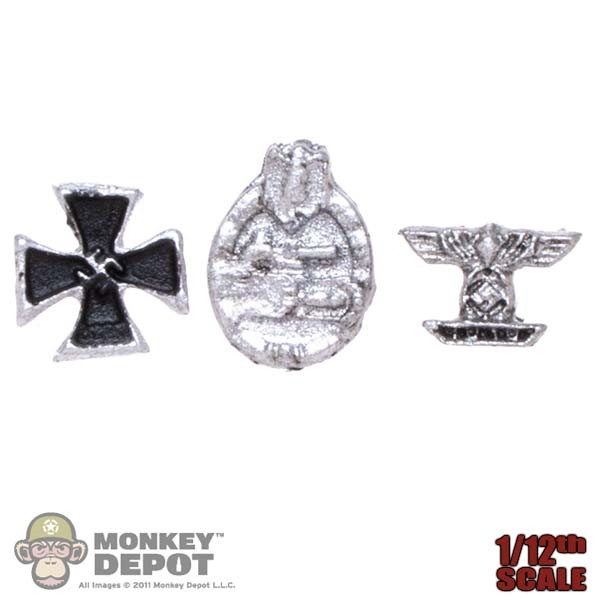 Monkey Depot - Medal: 3R 1/12 WWII German 3 Piece Insignia Set