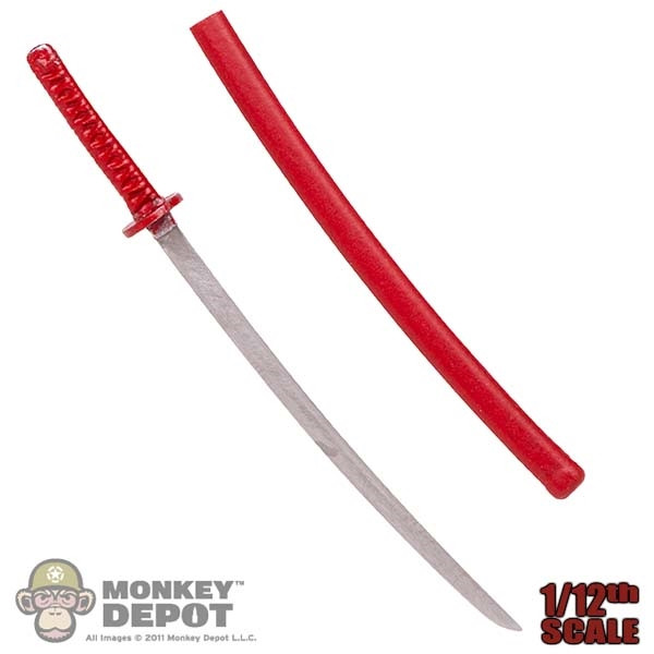 Monkey Depot - Sword: DiD 1/12 Metal Katana w/ Red Scabbard