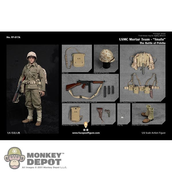 Monkey Depot - Facepool USMC Mortar Team Snafu (FP-017A) (Standard)