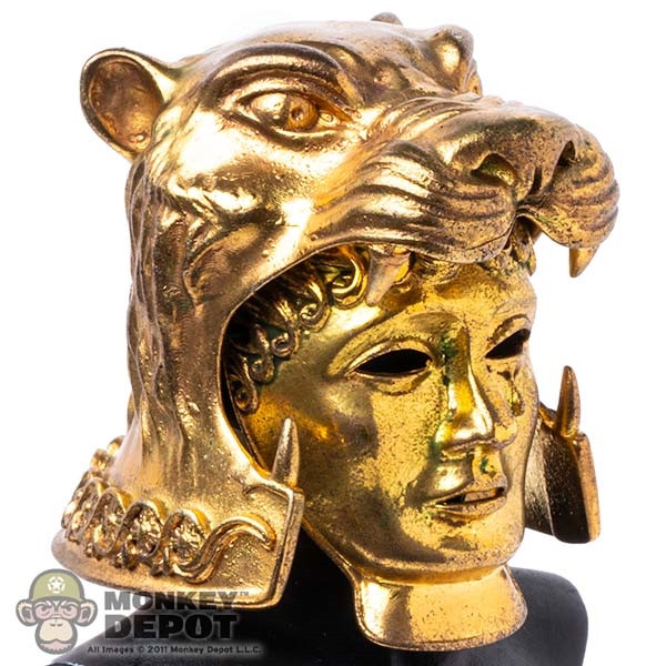 Monkey Depot - Helmet: HY Toys Mens Gold Mask and Lion Helmet (Metal)