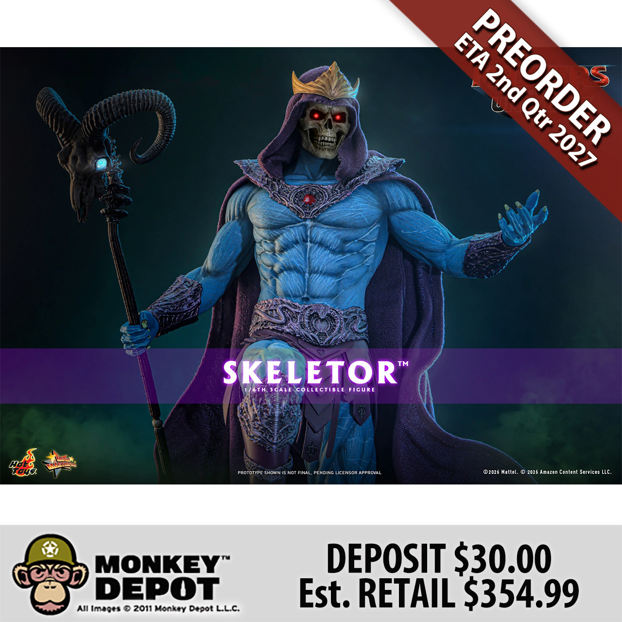 COOMODEL 1/6 スケール　桶狭間　フィギュア ホットトイズ 系 Monkey Depot - Hot Toys Skeletor (MMS889)