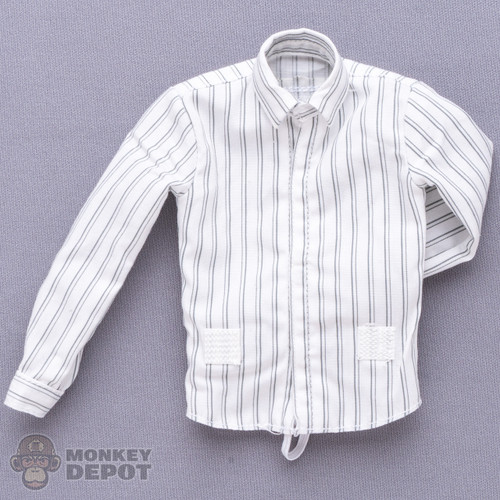 Shirt: Hot Toys White Stripe Collared Shirt