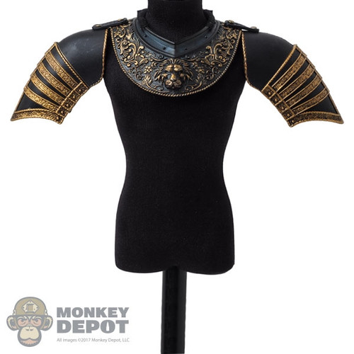 Armor: Coo Models Mens Black/Gold Neck + Shoulder Armor (Metal)