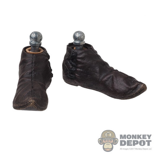 Boots: Coo Models Mens Brown Molded Shoes w/Ankle Pegs