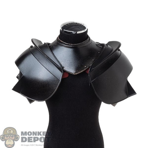 Armor: Coo Models Mens Black Alloy Neck-Shoulder Armor (Aged Finish)