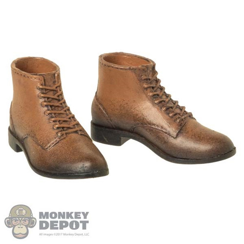 Boots: Daf Toys Mens Molded Brown Boots (Worn Look)