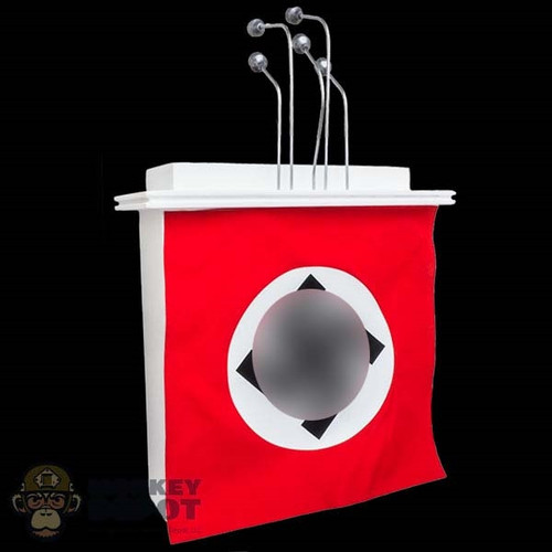 DAMAGED Podium: DiD White Podium w/Microphones and Nazi Banner (READ NOTES)
