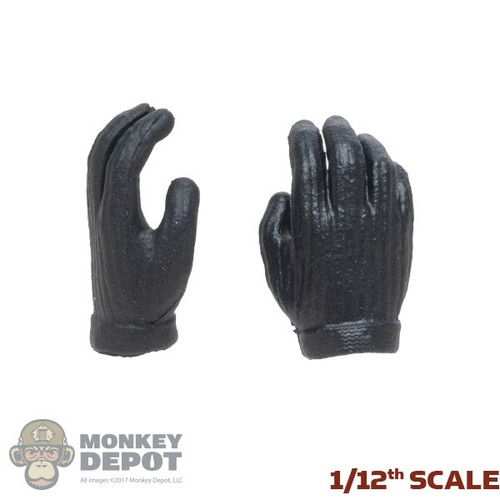 Hands: DiD 1/12th Mens Molded Dark Grey Gloved Hands