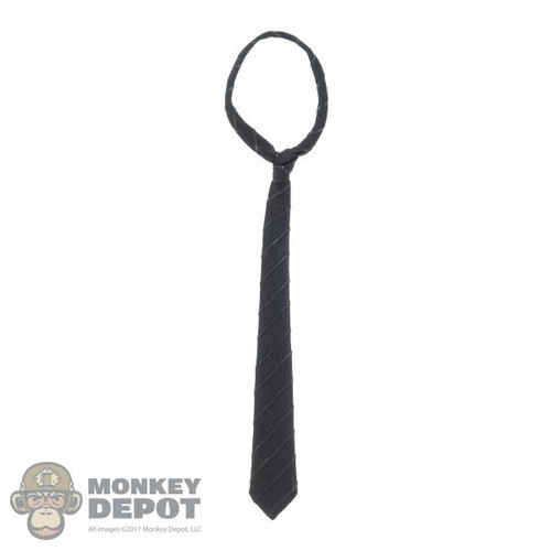 Tie: DiD Mens Black Tie w/Black Stripes