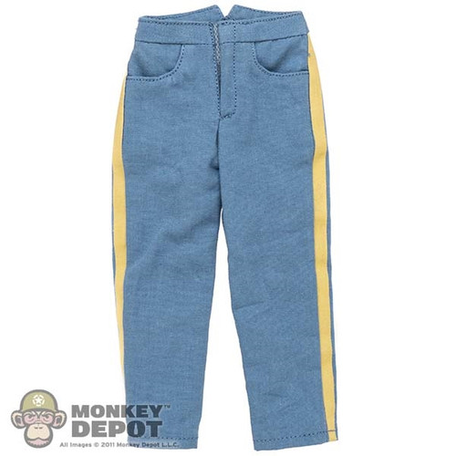 Pants: DiD Mens Blue Trousers w/ Yellow Stripe