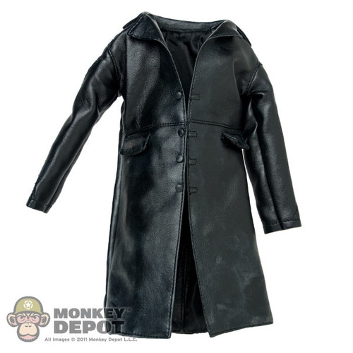 Coat: Dam Long Black Leather Jacket