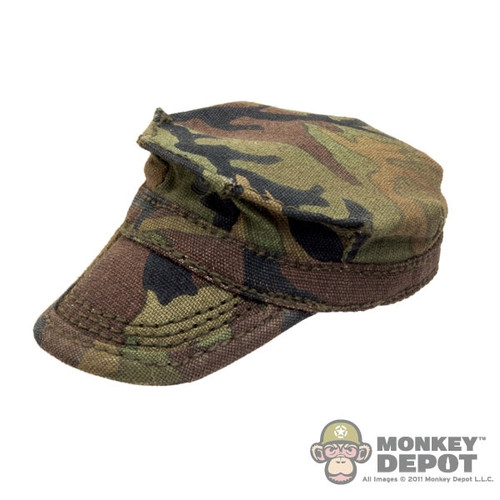 Hat: DamToys Woodland Camo USMC Fatigue Cap (Weathered)