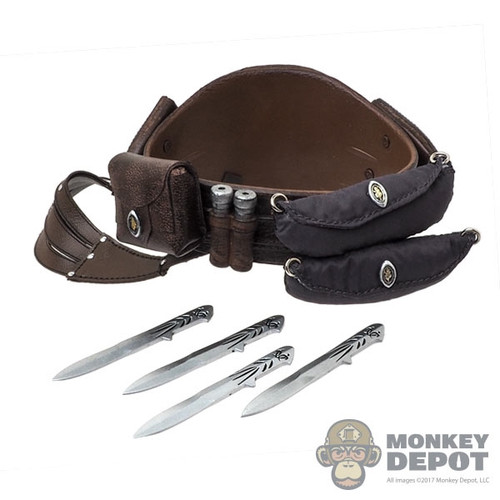 Belt: DamToys Brown Molded Belt w/Pouches & Knives (READ NOTES)