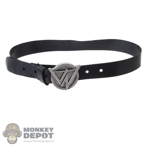 Belt: DamToys Mens Black Belt w/VN Buckle