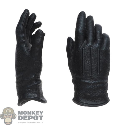 Hands: DamToys Mens Black Molded Gloved Hands (Relaxed)