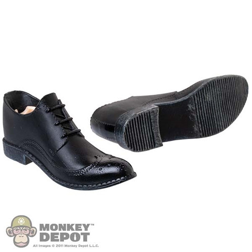 Shoes: DamToys Mens Black Molded Wingtip Shoes