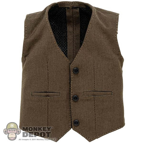 Vest: DamToys Mens Brownish Suit Vest