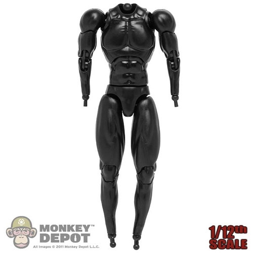 Figure: Ekuaz Toys 1/12 Base Black Male Body w/ Pegs