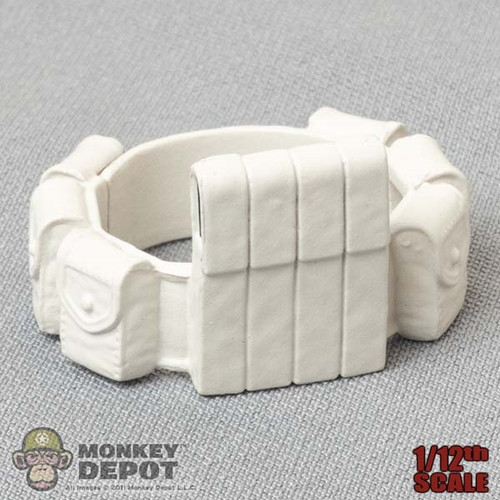 Belt: Ekuaz Toys 1/12th Mens White Molded Belt w/ Pouches(READ NOTES)