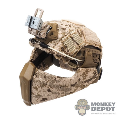 Helmet: Easy & Simple Helmet w/Ops Core Gunsight Mandible & AOR 1 Grey Fabric Cover (READ NOTES)