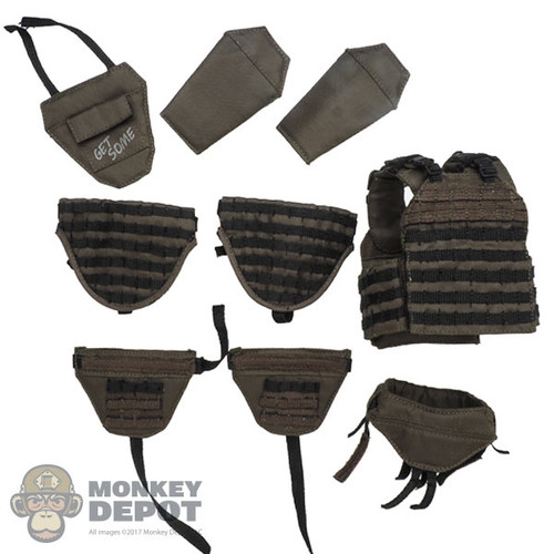 Vest: Easy & Simple Green Vest w/ Shoulder Pads, Neck Guard & Groin Plate