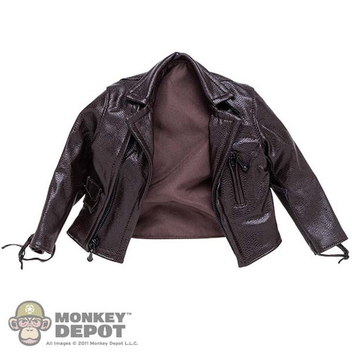 Jacket: Fish Bone Toys Mens Leather-Like Brown Jacket