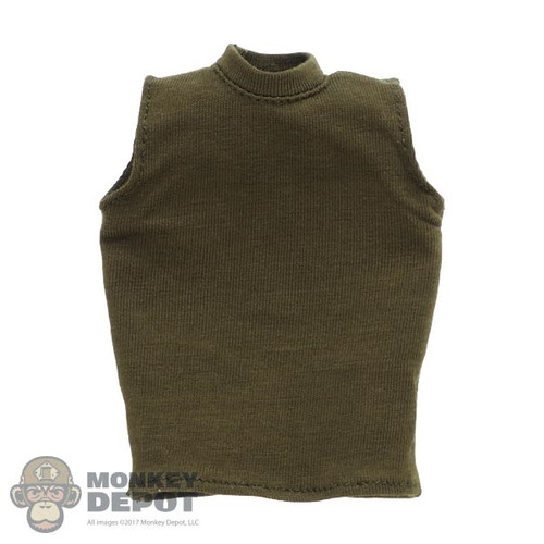 Shirt: Facepool Mens Green Sleeveless Shirt