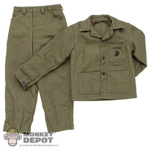 Uniform: Facepool Mens P41 USMC HBT Jacket and Trousers (READ NOTES)