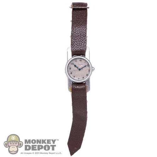Watch: Facepool Mens Watch w/ Brown Leather-Like Strap