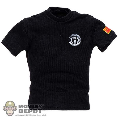 Shirt: Flagset Mens Chinese SWAT Black T-Shirt