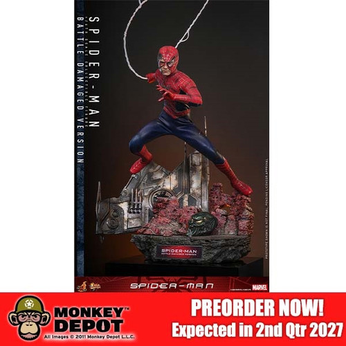 PREORDER Boxed Figure: Hot Toys Spider-Man (Battle Damaged Version) (MMS859)