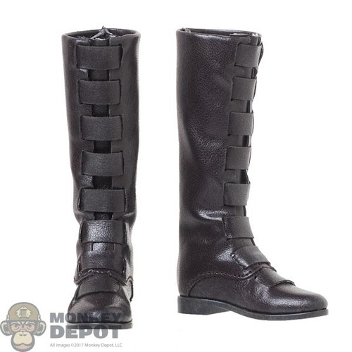 Boots: Hot Toys Mens Brown Leather-Like Boots