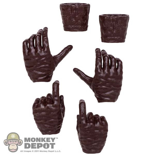 Hands: Hot Toys Female Brown Molded Gloved Set w/ Gauntlets