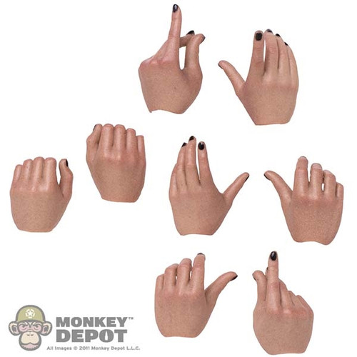 Hands: Hot Toys Female Youth Hands w/ Black Nails