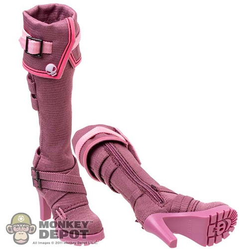 Shoes: i8Toys Female Pink High Heel Strappy Boots (READ NOTES)