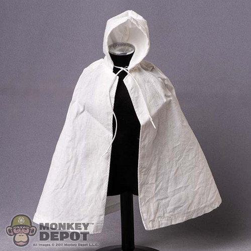 Cape: Mini Times Mens White Hooded Poncho