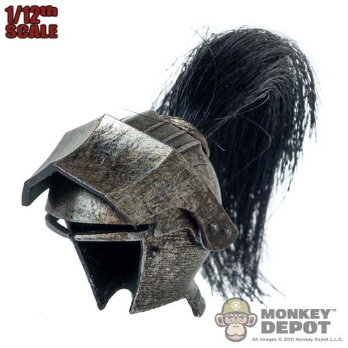 Helmet: TBLeague 1/12th Molded Female Silver Helmet w/Ponytail (READ NOTES)