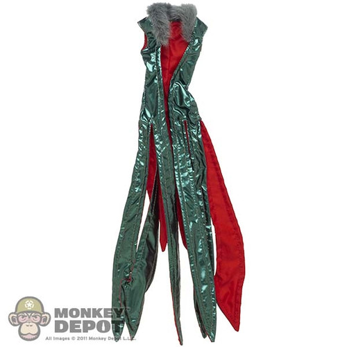 Cloak: TBLeague Female Green/Red Hoodless Cloak