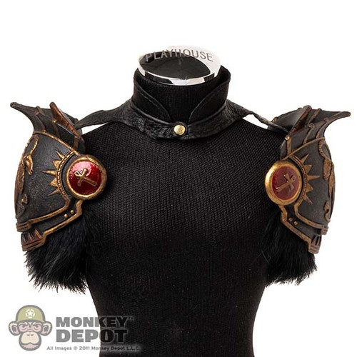 Armor: TBLeague Mens Black Shoulder Guards w/Neck Harness