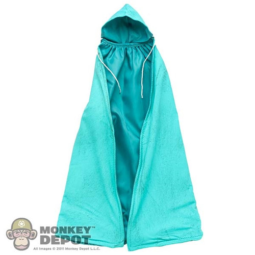 Cape: TBLeague Female Blue Hooded Cloak (Weathered)
