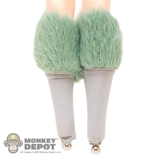 Leggings: TBLeague Female White and Blue Fur Stockings