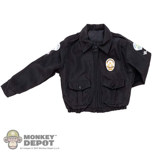 Coat: Present Toys Mens Black Police Jacket w/ Badge
