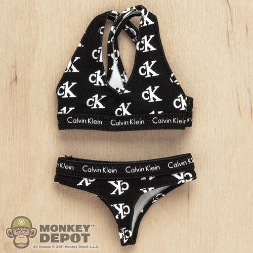 Lingerie: SA Toys CK Logo Black Crossback Bra and Underwear Set