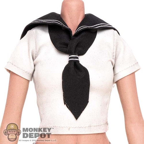 STAINED Shirt: Soldier Story Female Sailor Short Sleeve Shirt w/ Tie (Dirty)