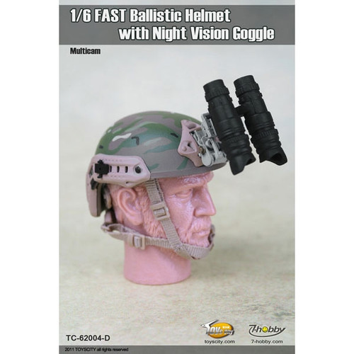 Helmet: Toys City FAST Ballistic Helmet w/ Night Vision - Multicam