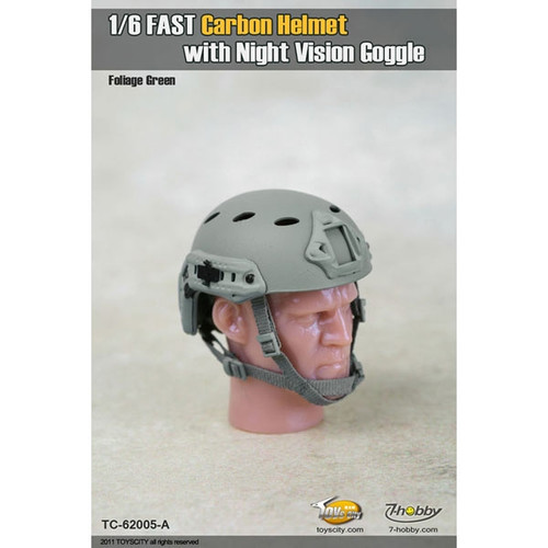 Helmet: Toys City FAST Carbon Helmet w/ Night Vision - Foliage Green