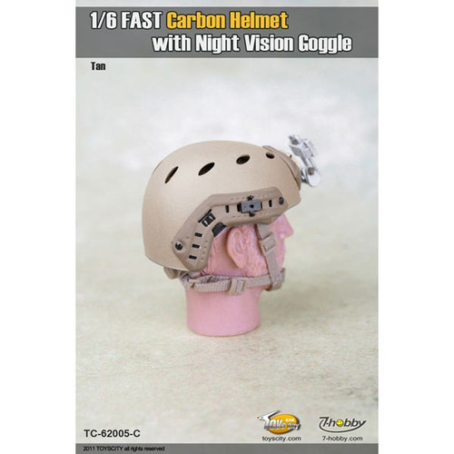 Helmet: Toys City FAST Carbon Helmet w/ Night Vision - Urban Tan