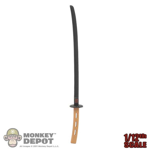 Sword: TW Toys 1/12th Black Blade w/Brown Handle Samurai Sword