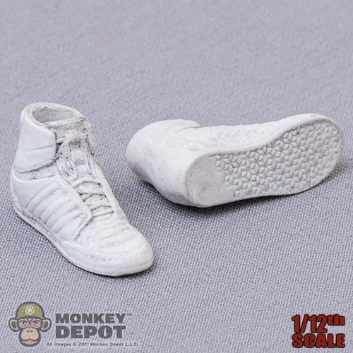 Shoes: TW Toys 1/12th Mens White Molded Sneakers